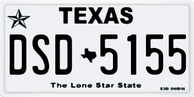 TX license plate DSD5155