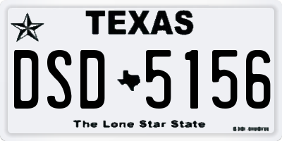 TX license plate DSD5156