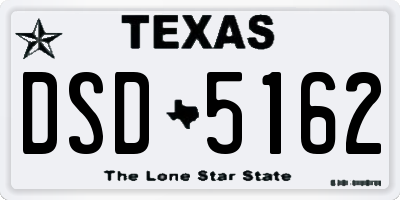 TX license plate DSD5162