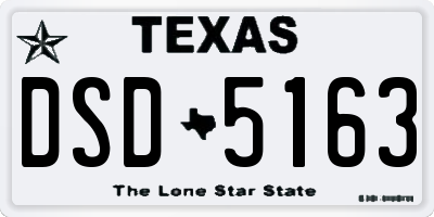 TX license plate DSD5163