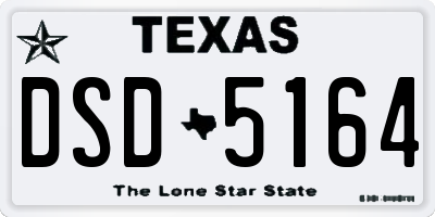 TX license plate DSD5164