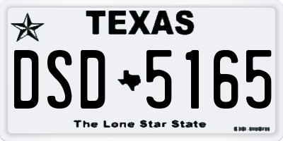 TX license plate DSD5165