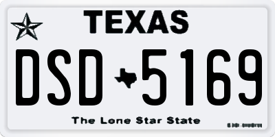 TX license plate DSD5169