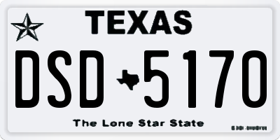 TX license plate DSD5170