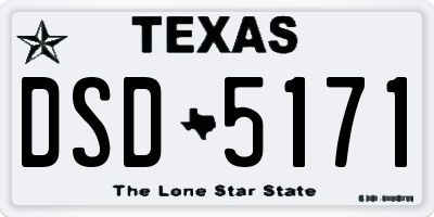 TX license plate DSD5171