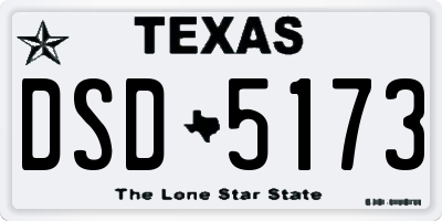 TX license plate DSD5173
