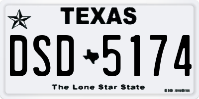 TX license plate DSD5174