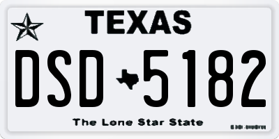TX license plate DSD5182
