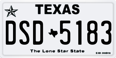 TX license plate DSD5183