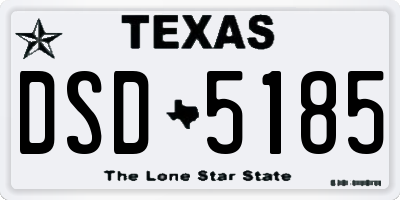 TX license plate DSD5185