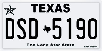 TX license plate DSD5190