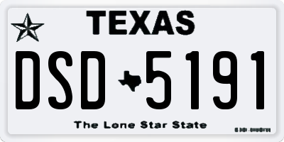 TX license plate DSD5191
