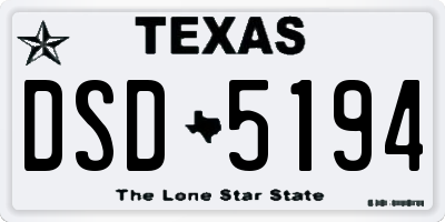 TX license plate DSD5194