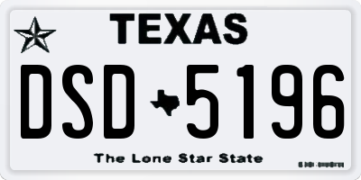 TX license plate DSD5196