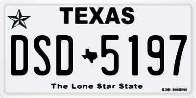 TX license plate DSD5197