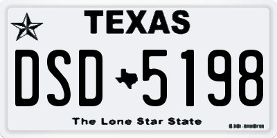 TX license plate DSD5198