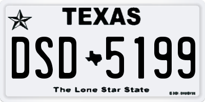 TX license plate DSD5199