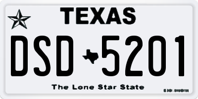 TX license plate DSD5201