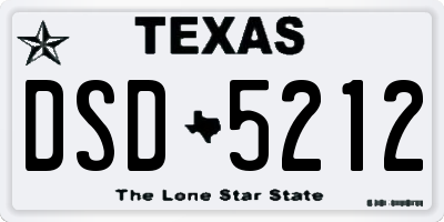 TX license plate DSD5212
