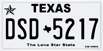 TX license plate DSD5217