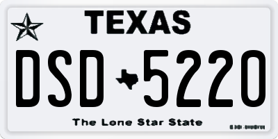 TX license plate DSD5220