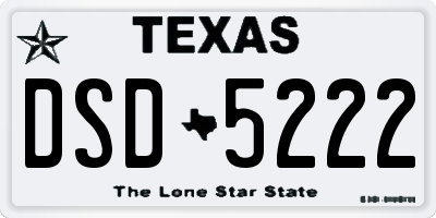 TX license plate DSD5222