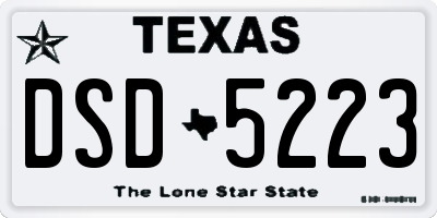 TX license plate DSD5223