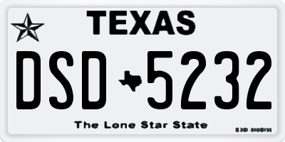 TX license plate DSD5232