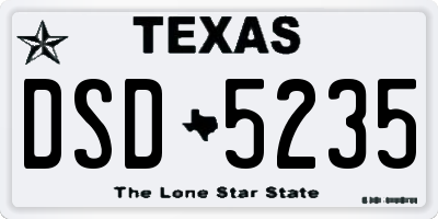 TX license plate DSD5235