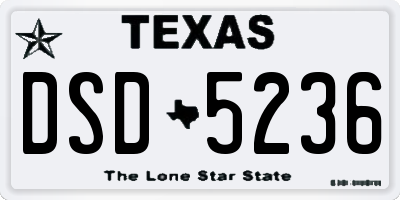 TX license plate DSD5236