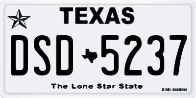 TX license plate DSD5237