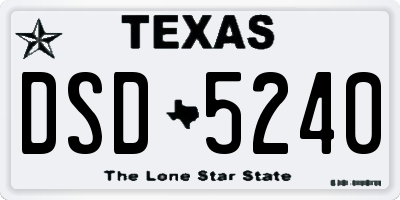 TX license plate DSD5240