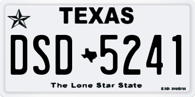 TX license plate DSD5241