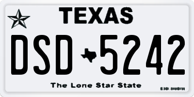 TX license plate DSD5242