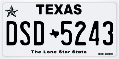 TX license plate DSD5243