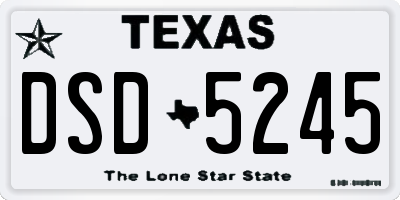 TX license plate DSD5245