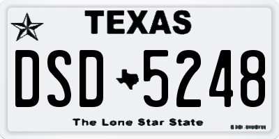 TX license plate DSD5248