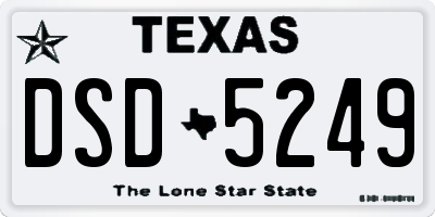 TX license plate DSD5249