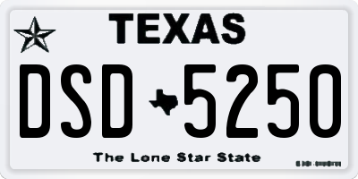 TX license plate DSD5250