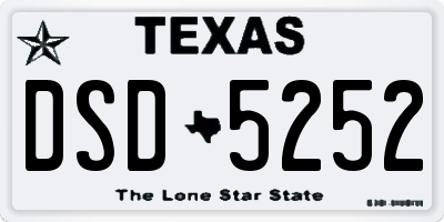 TX license plate DSD5252