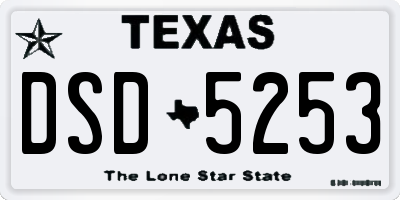 TX license plate DSD5253