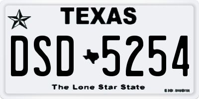 TX license plate DSD5254