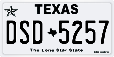 TX license plate DSD5257