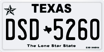 TX license plate DSD5260