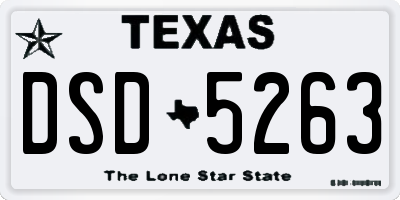 TX license plate DSD5263