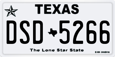 TX license plate DSD5266