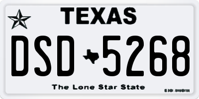 TX license plate DSD5268