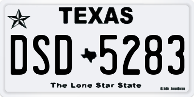 TX license plate DSD5283