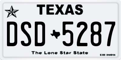 TX license plate DSD5287