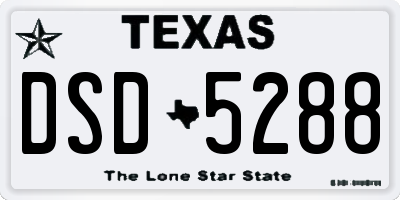TX license plate DSD5288